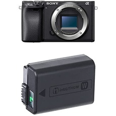 Sony Alpha 6400 | APS-C Spiegellose Kamera (Schneller 0,02s Autofokus 24,2 Megapixel, neigbares Display für Vlogging) + Akku NP-FW50