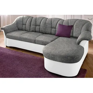 DOMO collection Ecksofa »Flores Schlafsofa, B/T/H: 233/142/86 cm, L-Form« wahlweise mit Bettfunktion, wahlweise mit Federkern, auch in Leder, weiß