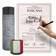 happylandgifts® Echtes Grundstück in der Toskana als einzigartiges Geschenk für Italien Fans | Besitzurkunde mit Wunschname zum selber eintragen | Toscana Geschenke | Geburtstag