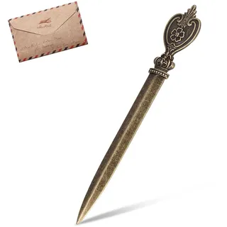 Vintage Brieföffner Messer, Schreibtisch Brieföffner Messer Metall Umschlag Öffner Leichte Hand Umschlag Slitter Schreibtisch Büro Brieföffner Hand Papier Cutter, Office Mail Öffner, 12.8cm (Kupfer)