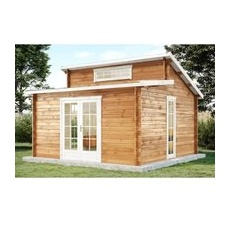 Carlsson Holz-Gartenhaus Lausitz Pultdach Unbehandelt 400 cm x 440 cm