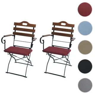 2er-Set Biergartenstuhl HWC-J40, Klappstuhl Gartenstuhl, Gastronomie-Qualität Akazie ~ hellbraun, Po