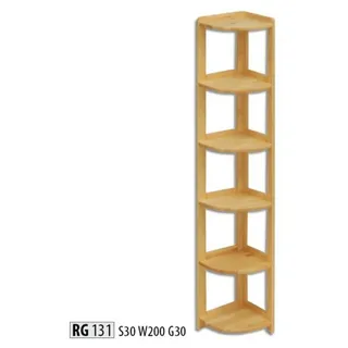 Eckregal Regal Schrank Wohn Zimmer Wand Schränke Büro Regale Echt Holz Massiv - Braun