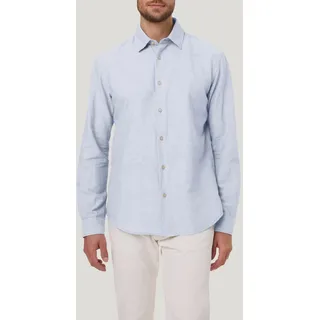 Langarmhemd PIERRE CARDIN "TW 106", Herren, Gr. L, N-Gr, air, Web, Obermaterial: 65% Baumwolle, 35% Leinen, Hemden Langarmhemd, mit Leinenstruktur