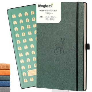 Dingbats* - Tierwelt Notizbuch A4 Kariert - Hardcover PU Leder Journal für Arbeit, Reisen - Tasche, Elastischer Verschluss, Stifthalter, Lesezeichen
