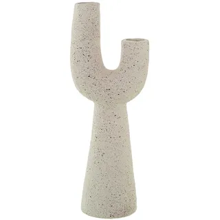 DRW Abstrakte Tischvase, Keramik, Weiß, 14 x 10 x 36 cm