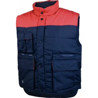 Deltaplus SIERRBRXG Weste Mit Mehreren Taschen Aus Polyester-Baumwolle, Marineblau-Rot, Größe XL