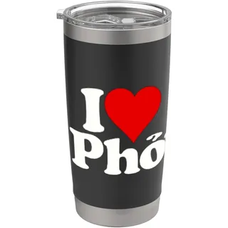 I love Heart Photo Nudeln vietnamesische Suppenfutter Doppelwandiger Edelstahl-Thermobecher