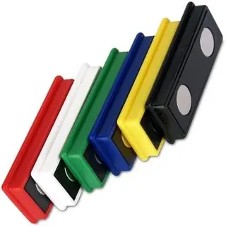 5 x Farbige Pinnwand-Magnete Haftmagnete NEODYM - 55 x 22,5 x 8,5mm - Haftkraft 4,8kg - 5 Stück - Kühlschrankmagnet Memomagnet Büromagnet für Magnet-Tafel Whiteboard Glasboard Memoboard, Farbe:grün