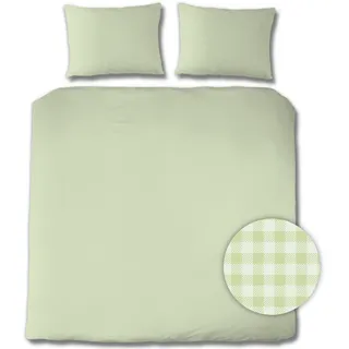 Bettwäsche FLORELLA "Karo Five leinen Edel-Satin, 100% Baumwolle", beige (leinen), B/L: 200cm x 200cm, 1 Stk., 2 Stk., Satin, B/L: 70cm x 90cm, Satin, Obermaterial: 100% Baumwolle CO., Bettwäsche, Bettwäsche