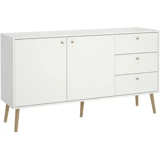 Livetastic Sideboard Weiß, - 147.2x81.7x39.1 cm