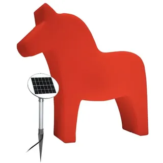 8 seasons design Shining Dala Horse, Solar LED Deko-Lampe Pferd, Höhe: 43cm, Rot, inkl. Solarmodul und Leuchtmittel in warmweiß, Tischlampe, Solarlampe, Outdoor