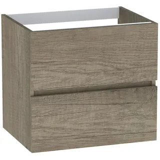 Baikal Modular Badmöbel mit 2 Schubladen, Wandmontage, Badezimmermodul, aus Melamin, 16 mm, montiert, kombinierbar mit jedem Oberteil, 2 Schubladen, 60 cm