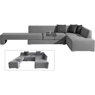 Garden Pleasure Loungesofa Wellington, schwarz Kunststoff, Metall, 6-teilig