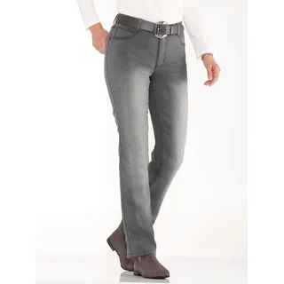 Thermojeans CASUAL LOOKS, Damen, Gr. 36, Normalgrößen, grau (grau, denim), 81% Baumwolle, 17% Polyester, 2% Elasthan, unifarben, lang, Jeans Thermojeans
