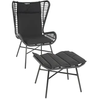Mendler Poly-Rattan Set 7-tlg. Grau