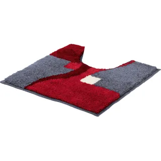 Erwin Müller WC-Umrandung Athen rutschhemmend rot Größe 50x50 cm - kuscheliger Hochflor, für Fußbodenheizung geeignet