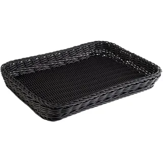 APS Korb "PROFI LINE", 40 x 30 cm, Höhe 5 cm, Polypropylen, Bäcker-Maß, schwarz