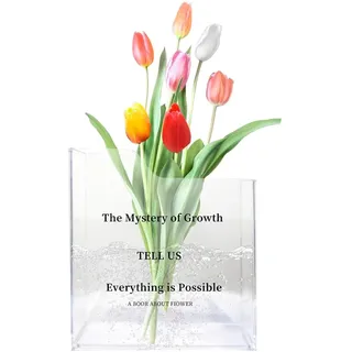 Book Vase, Klare Buchvase aus Acryl, Acryl Book Vase, Transparente Blumenvase im Buchdesign, Transparente Tulpenvase, Elegante Acryl-Büchervase für Heimdekoration, Blumenarrangements, Geschenk