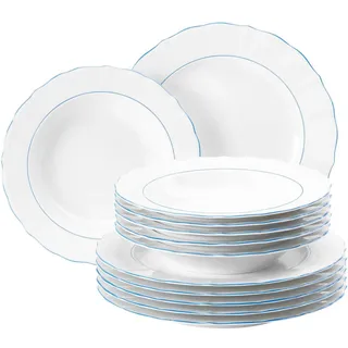 SELTMANN WEIDEN Sonate Blue Lines Tafelservice 12-tlg. weiß-blau