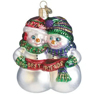 Old World Christmas Schneemann-Sortiment Glasornamente für den Weihnachtsbaum, Beste Freunde