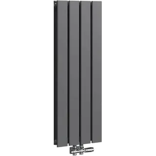 Emke Heizkörper 90x30cm 446W Anthrazit Flach Heizkörper Doppellagig Paneelheizkörper Vertikal Mittelanschluss