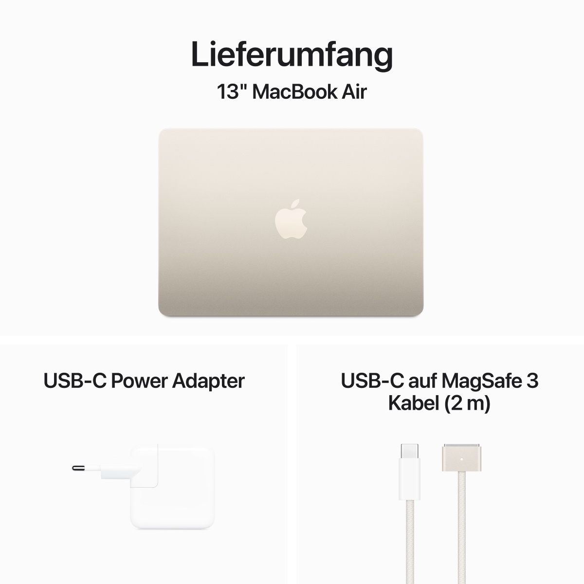 Bild von MacBook Air M3 2024 13,6" 8 GB RAM 256 GB SSD 8-Core GPU polarstern