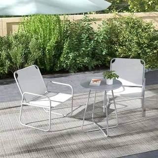 Outsunny Bistro-Set 3-tlg. Hellgrau