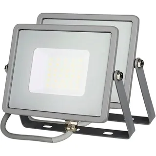 ZONE LED SET - LED Strahler Außen, 30W, 4000K Neutralweiß, 2400 Lumen, IP65, LED Fluter, Wasserdicht Scheinwerfer, Aussenleuchte, Außenstrahler für Garten, Garage, Hinterhof, Türen, Flur (2-er Pack)