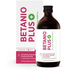 Betanio PLUS – Bio-Rote-Bete-Konzentrat – reich an Nitrat & Betain – 5,3 kg Bio-Rote-Beete pro 500 ml – 50 Portionen