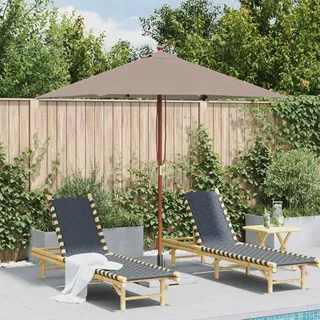 vidaXL Sonnenschirm mit Holz-Mast 150x200 cm Taupe - Taupe
