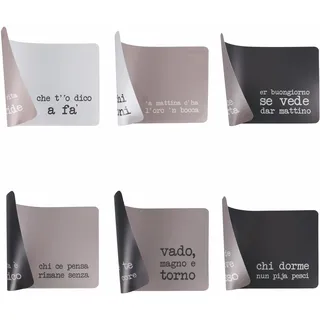 Villa D'Este Home Tivoli Set mit 6 Tischsets, 45 x 30 cm, aus PP-Kunststoff, doppelseitig, S.P.Q.eRe