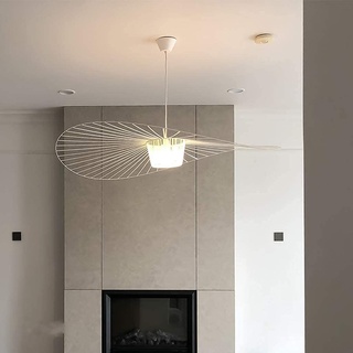 YONIISEA Vertigo Lampe 100cm Weiss, Moderne Vertigo Pendelleuchte E27 Hängeleuchte für Wohnzimmer Diele Esszimmer Schlafzimmer, Glasfiberstahl + Polyurethan Vintage Hut Lamp, Max 40W