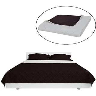 vidaXL Zweiseitige Tagesdecke Gesteppt Beige/Braun 230x260 cm - Beige, Braun