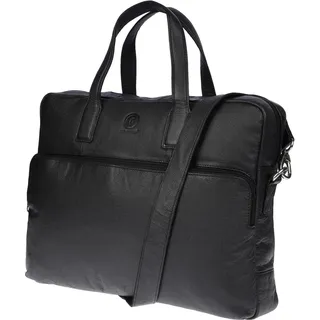 Große 15 Zoll Laptoptasche Aktentasche Umhängetasche Büro Messenger Bag Herren - Schwarz