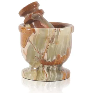 Radicaln Marmor-Mörser und Stößel-Set, grün Onyx, 6,3 cm, handgefertigt, Knoblauchzerkleinerer & Mühle, Schüssel für Küche, Mini-Mörser und Stößel, Kräutermühle, Gewürzmühle