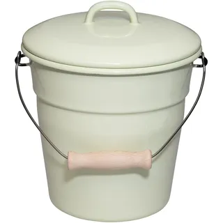 Riess, 0369-006, Bioeimer mit Deckel, Durchmesser 20 cm, 3.5 Liter, Emaille, 1.170 Kg, LBH 21 x 22 x 18.8 cm, Sektkühler, Getränkekühler, Eimer für Eiswürfel, Garteneimer, Mülleimer