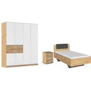 Rauch »Komplettzimmer Komplettschlafzimmer Schlafzimmer-Set (3-St.) MAIKA« Set, 3 Stk. tlg. Schrank 3 Breiten, 2 Höhen, Bett 100 cm, Nachttisch MADE IN GERMANY,