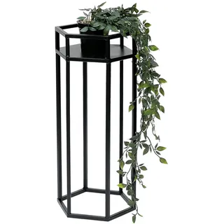 DanDiBo Blumenhocker Metall Schwarz 6eck 50 cm , 23x50x20 cm , Wohnzimmer, Wohnzimmertische, Blumenständer