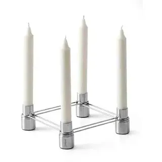 F OG H OF SCANDINAVIA Celebrate Link Candlestick mit vier Gläsern, Silber (28521)