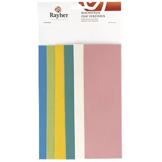 Rayher Verzierwachs Pastell-Töne Set 6 Platten 20 x 6,5 cm