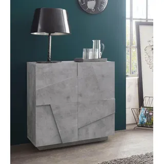 INOSIGN Sideboard "PING", silber (silber beton matt), B:81cm H:86cm, Sideboards, Sideboard, Breite 80 cm