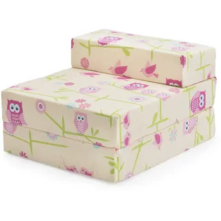 Ready Steady Bed Klappbares Kinder-Schlafsofa | Einzelner Klappbarer Schlafsessel | Bequeme Kinderzimmermöbel für Wohnzimmer und Spielzimmer (Eulen)