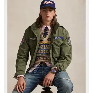 Polo Ralph Lauren für Herren. 710961616001 Ikonische Feldjacke grün (XL), Lässig, Baumwolle