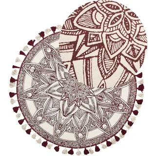Beliani Teppich OLTU Rot ø 120 cm Mandala-Muster