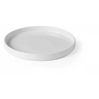 HENDI Teller, mit hohem Rand, Oslo, modernes Design, stapelbar, mikrowellengeeignet, stapelbar, verglast, Dessertteller, Essteller, Speiseteller, ø240x(H) 26mm, Porzellan, weiß