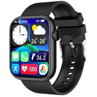 Rawrr Smartwatch für Damen Herren, 1,85 Zoll Touchscreen Smart Watch, mit Bluetooth Anrufe, 100+ Sportmodi Sportuhr, Sprachassistent, für Android iOS