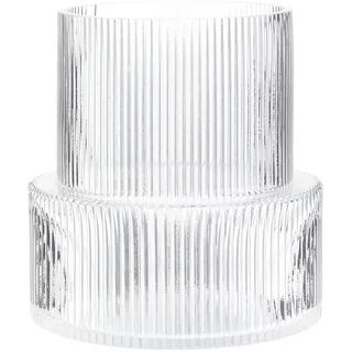 KAYLETIN Glasvase, gerippte Vase für Blumen, Blumenvasen für Tulpen, geriffelte durchsichtige Vasen für Wohnzimmer, Esszimmer, Schlafzimmer, Regal, Hochzeit, Büro, Couchtisch, Geburtstag, 19 cm