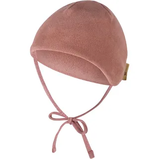 Sterntaler Beanie Fleece – warme Mädchen Babymütze mit Ohrenklappen und Bindeband – kuscheliges Microfleece mit Baumwollfleece-Futter - Bequeme Wintermütze - ab Geburt – Rosenholz, Größe 35