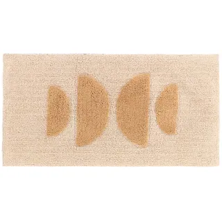 Badvorleger Badteppich Badematte Duschvorleger 45x90cm beige-braun Baumwolle